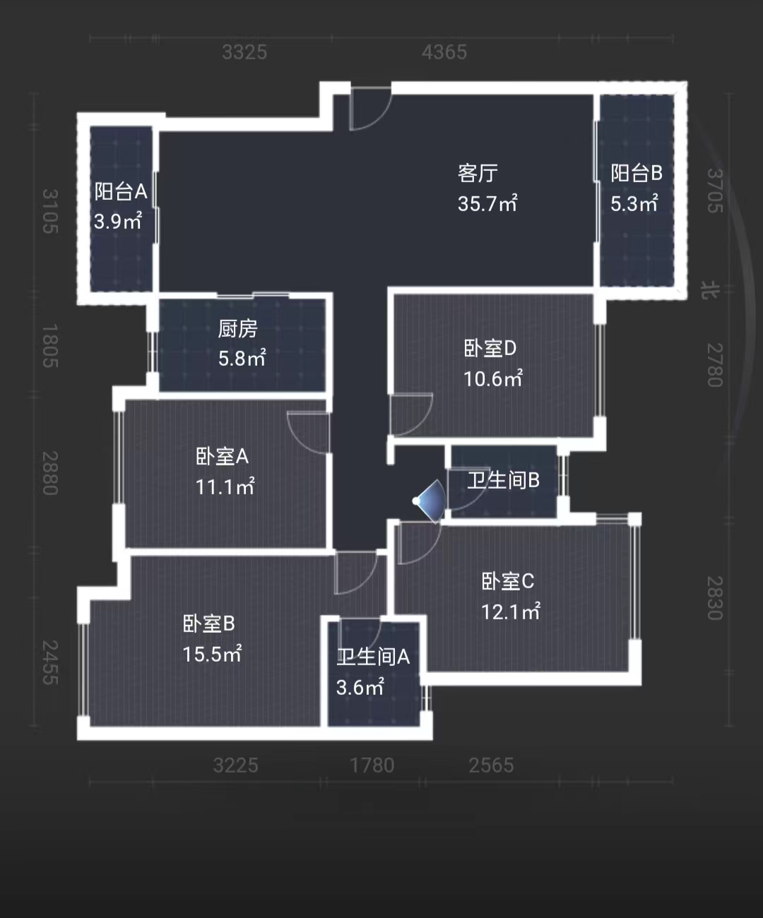 东部美的城 3室2厅2卫 80.0万 东部美的城 3室2厅2卫 80.0万室内图