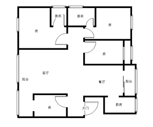 旗滨公园里  4室2厅2卫   83.80万室内图