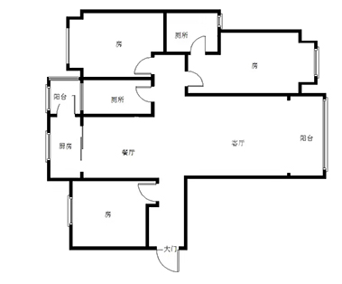 新华联状元华府  3室2厅2卫   116.00万室内图