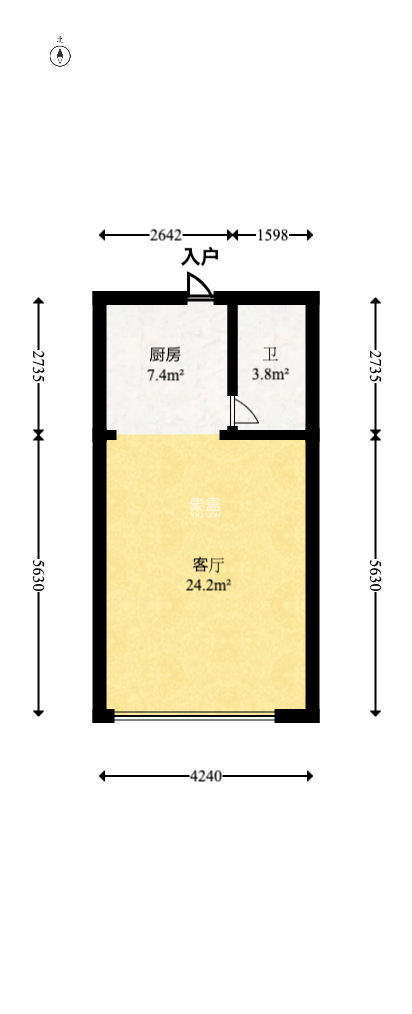信诚湘江揽月（至善美景大厦）  2室1厅1卫   49.50万
