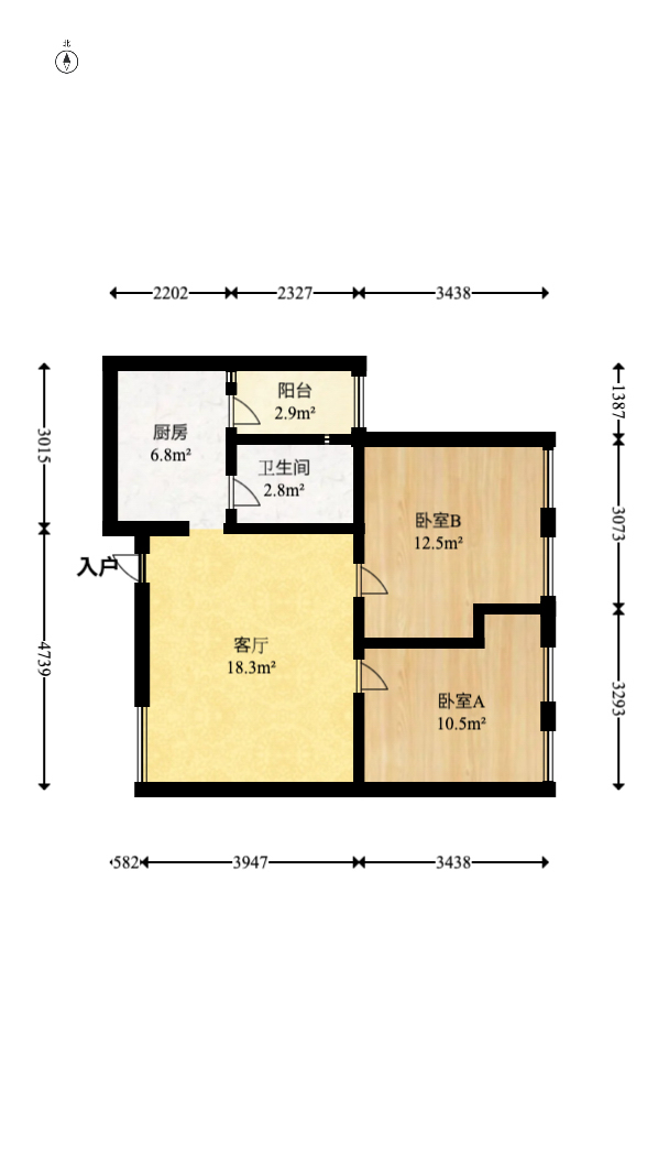 中建芙蓉工社  2室1厅1卫    67.97万室内图1