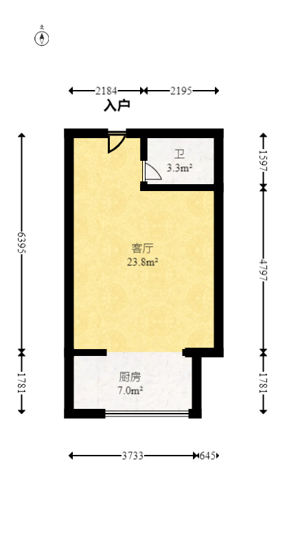 观湖公寓  1室1厅1卫   29.80万室内图1