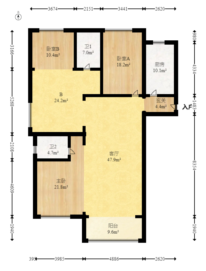建投象山国际 4室2厅2卫 145.0万 建投象山国际 4室2厅2卫 145.0万户型图