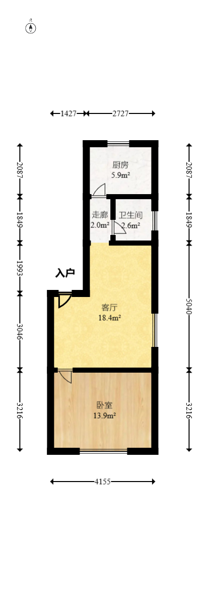 泉塘小区  2室2厅2卫   19.80万室内图1