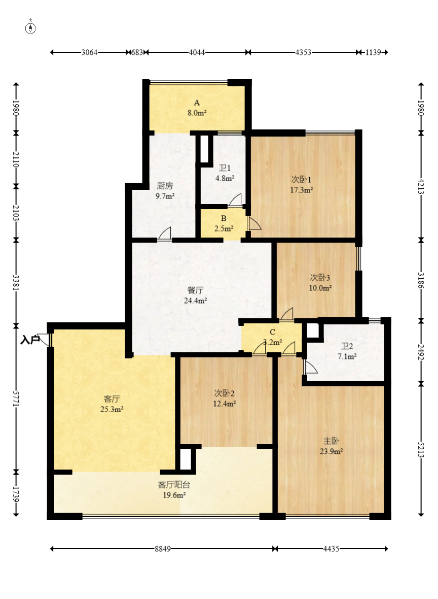 碧桂园威尼斯城 4室2厅2卫 120.5万 碧桂园威尼斯城 4室2厅2卫 120.5万户型图