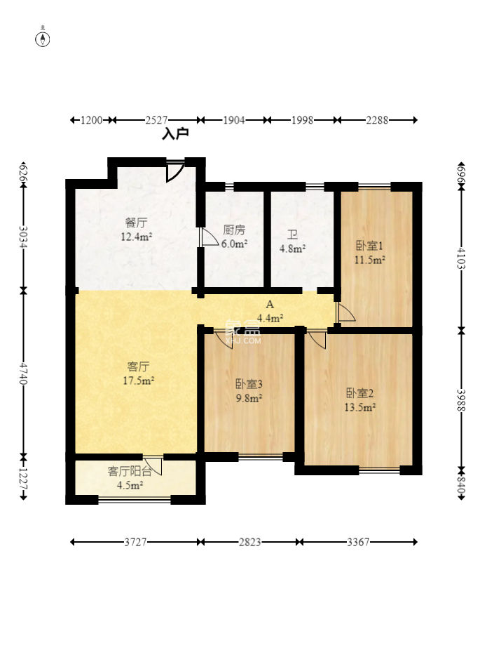中建信和城  3室2厅1卫   122.60万
