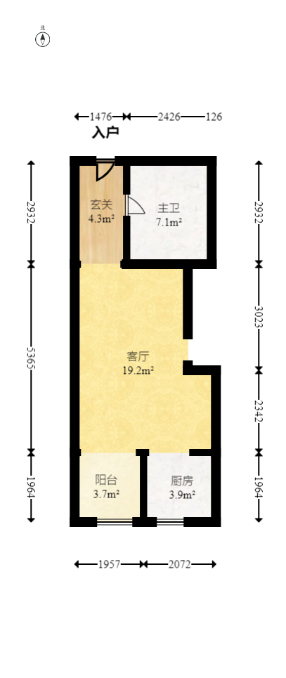 福晟钱隆国际（晟冉景苑）  2室1厅1卫   48.00万室内图1