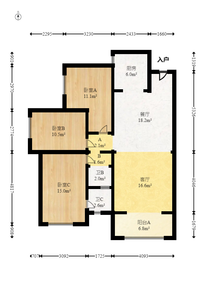中建嘉和城  3室2厅2卫   105.00万室内图1