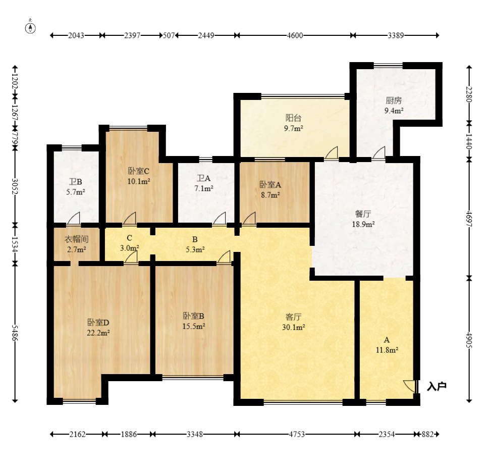 維一星城原山苑  4室2廳2衛(wèi)    183.0萬室內(nèi)圖1