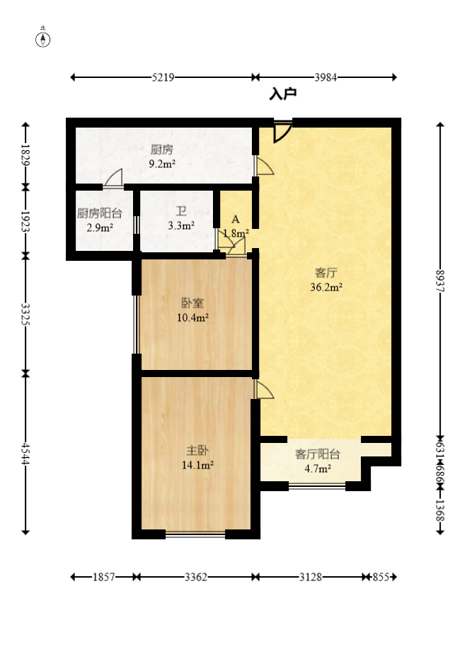 三一街区 2室2厅1卫 53.8万 三一街区 2室2厅1卫 53.8万户型图