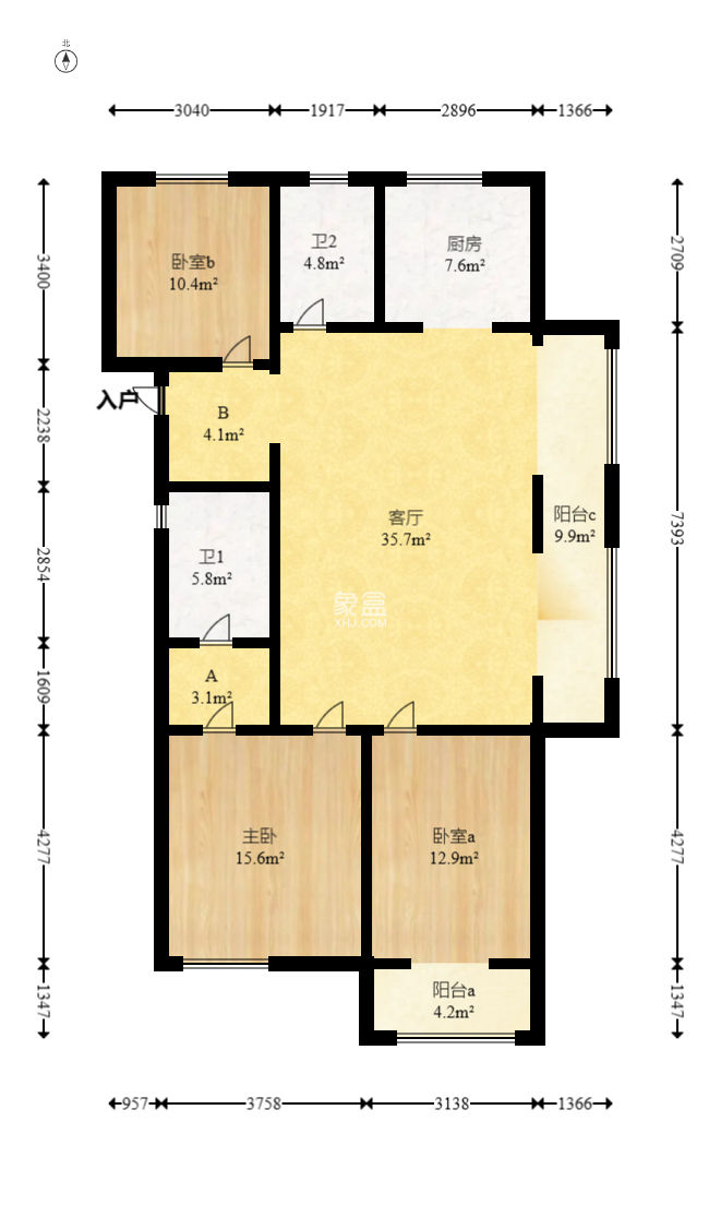 澳海澜庭  3室2厅2卫   99.90万