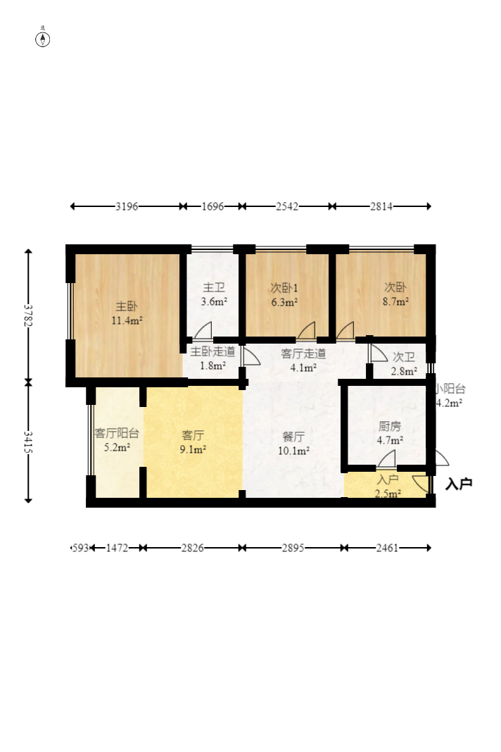 椰岛广场 3室2厅2卫 185.0万 椰岛广场 3室2厅2卫 185.0万户型图