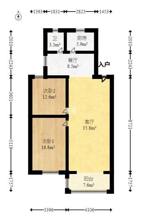 富绿新村  2室2厅1卫   55.80万