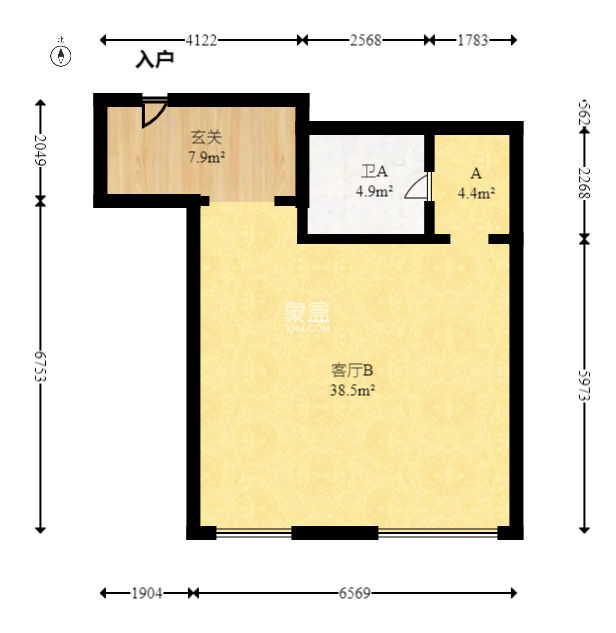 奥克斯广场  1室1厅1卫   38.00万