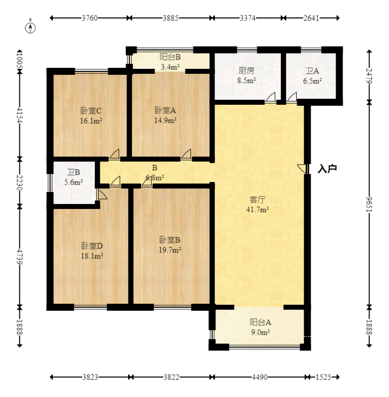 气象佳园  4室2厅2卫    54.0万 气象佳园  4室2厅2卫    54.0万户型图