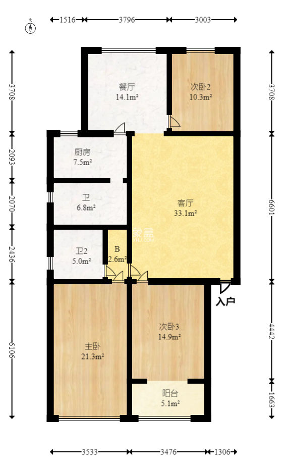 長征花園  3室2廳2衛(wèi)   69.00萬