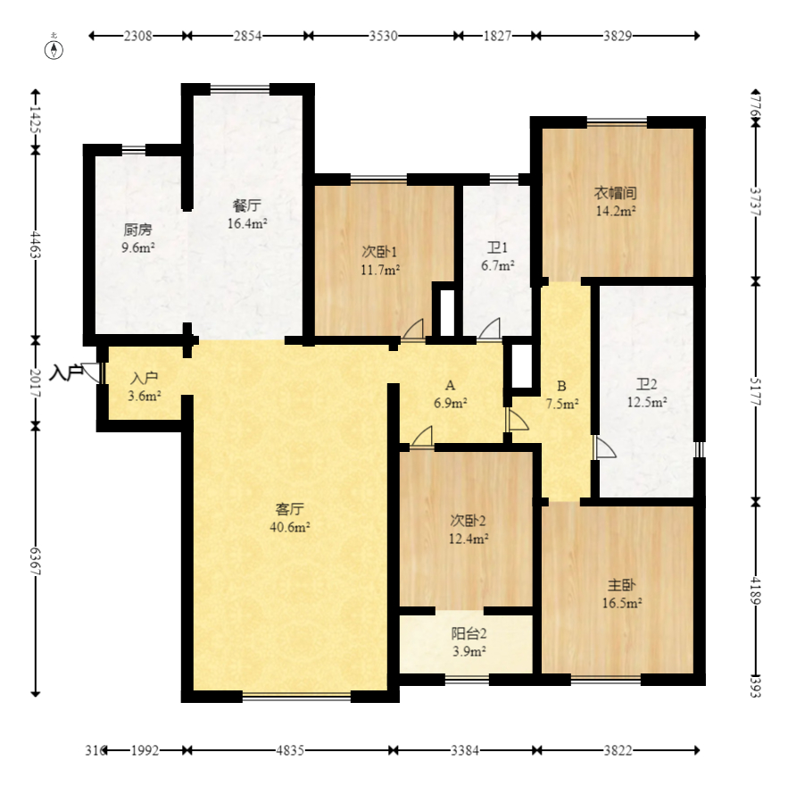 北辰三角洲C3区  4室2厅3卫    350.0万 北辰三角洲C3区  4室2厅3卫    350.0万户型图