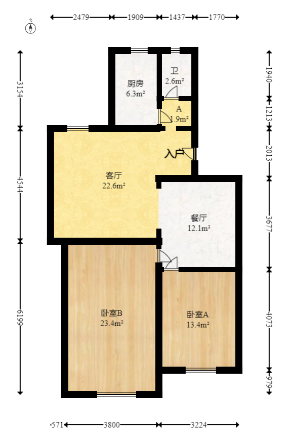 蒋家垅社区  3室2厅2卫   75.00万室内图1