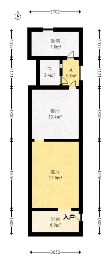 红旗社区  3室1厅1卫   71.00万室内图1