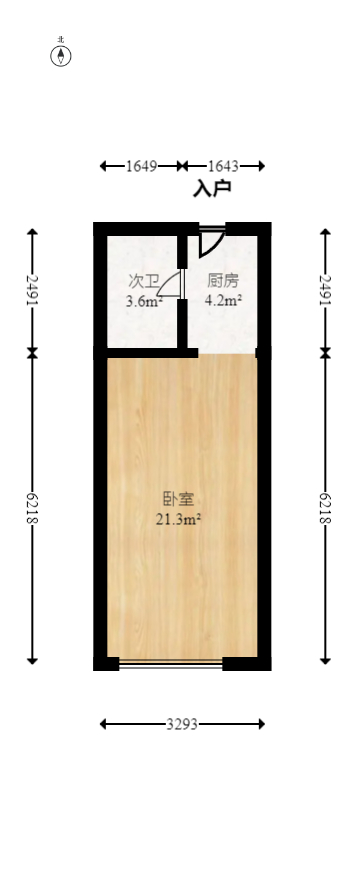 龙湖湘江星座（祺鑫星座公寓）  1室1厅1卫   32.00万室内图1
