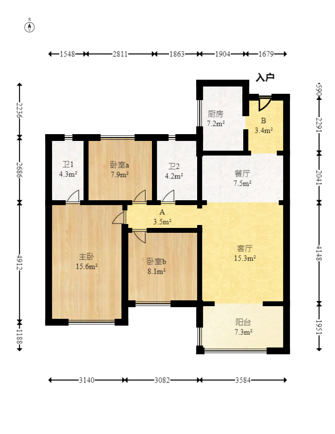 碧桂园高尔夫花园  3室2厅1卫    95.1万 碧桂园高尔夫花园  3室2厅1卫    95.1万户型图