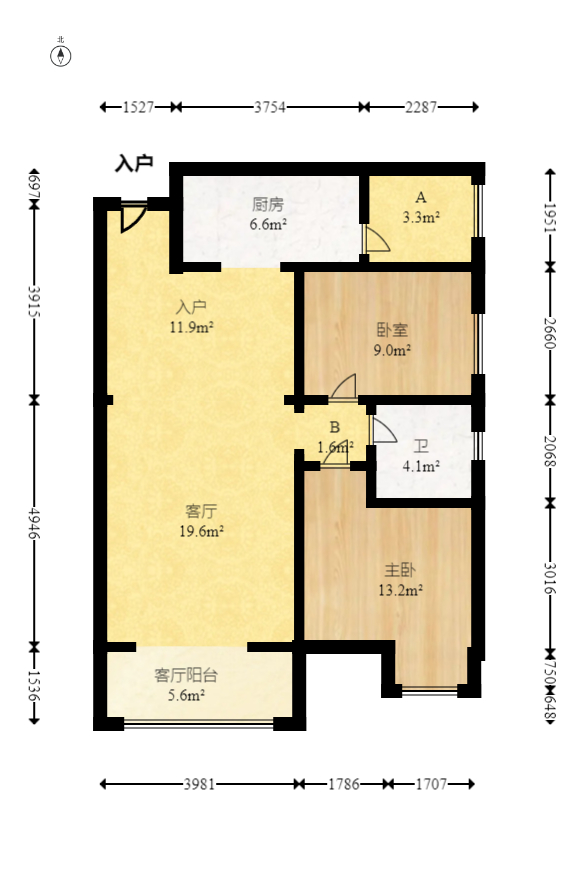 新长海广场 2室2厅1卫 58.2万 新长海广场 2室2厅1卫 58.2万户型图