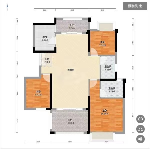 奥园养生城 3室2厅2卫 68.0万 奥园养生城 3室2厅2卫 68.0万室内图