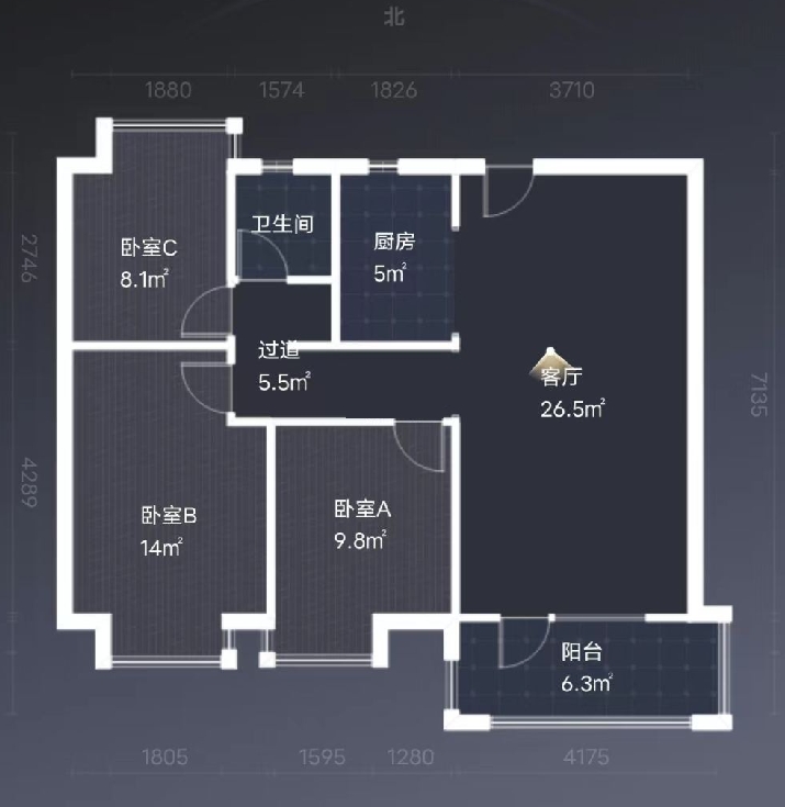 当代尚品苑 3室2厅1卫 48.0万 当代尚品苑 3室2厅1卫 48.0万室内图