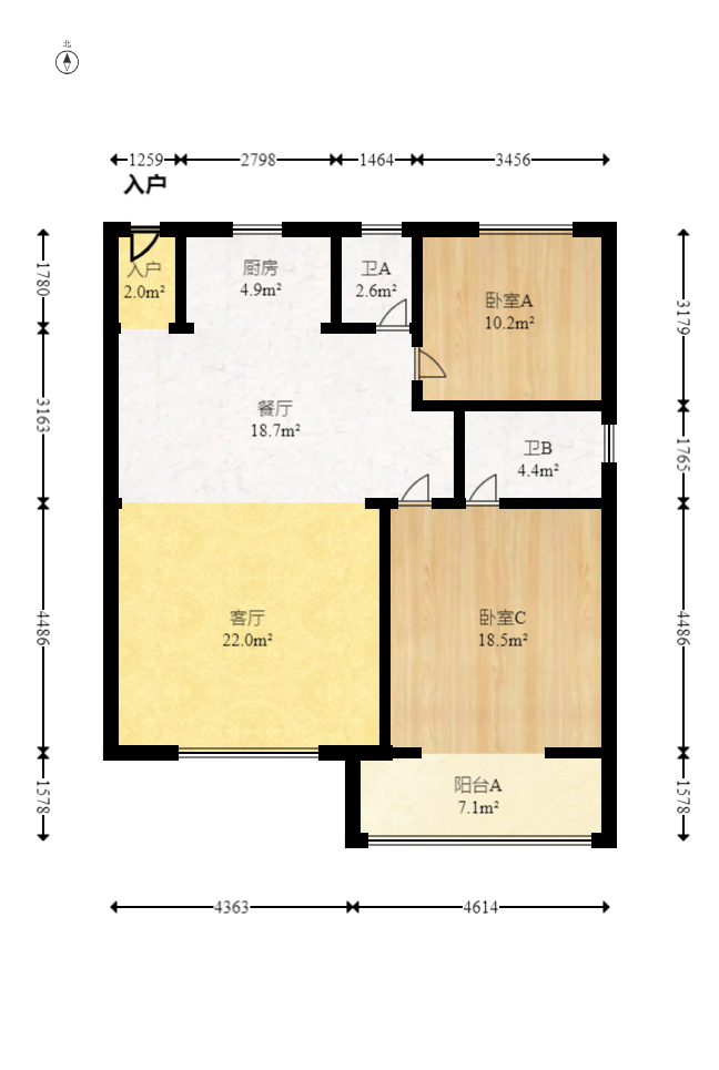 美林景园  2室2厅1卫    65.0万 美林景园  2室2厅1卫    65.0万户型图