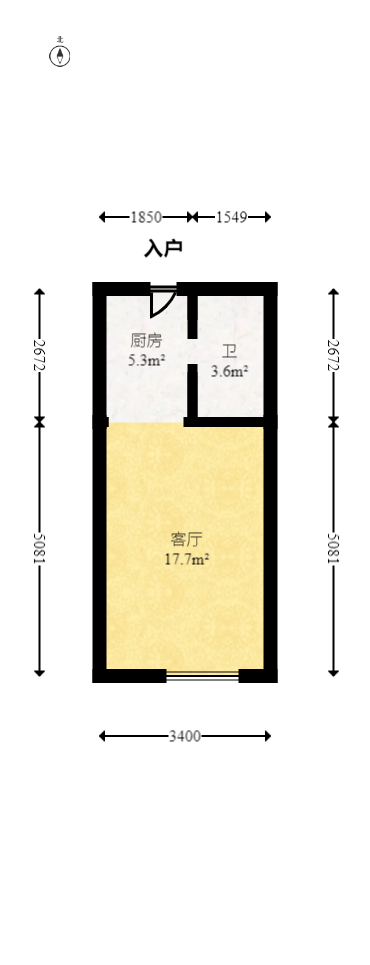 达美涧溪山  1室0厅1卫   38.00万室内图1