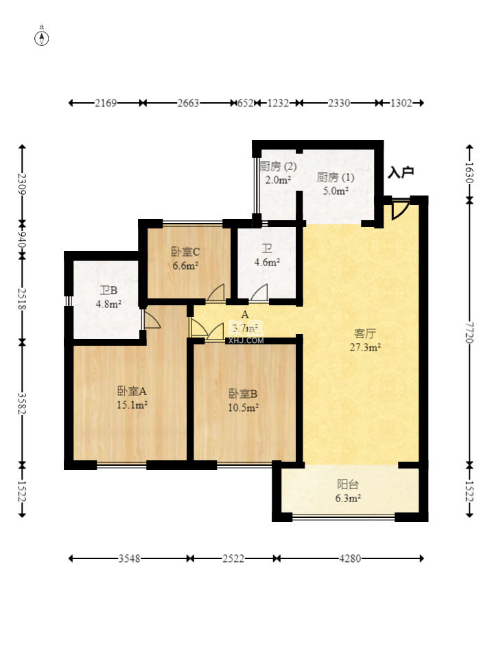 中建梅溪湖中心  3室2厅2卫   160.00万