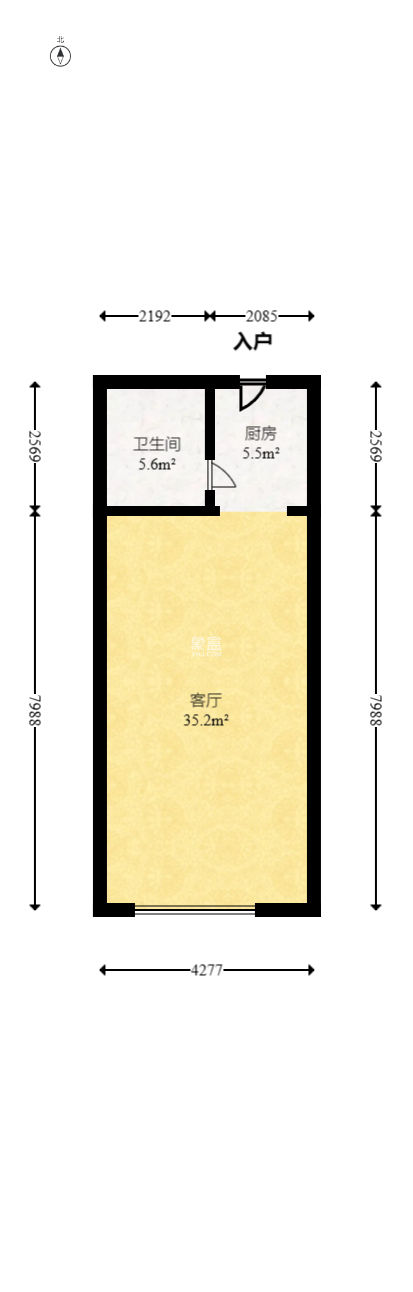东业上城嘉苑（晟悦国际）  1室1厅1卫   26.80万