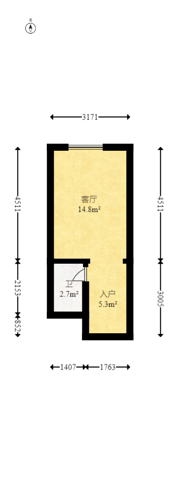 新长海漓湘悦 1室1厅1卫 20.0万 新长海漓湘悦 1室1厅1卫 20.0万户型图