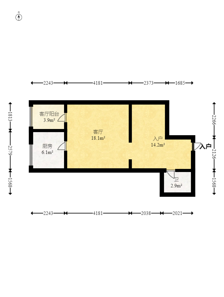 尚都美寓 2室1厅1卫 36.6万 尚都美寓 2室1厅1卫 36.6万户型图