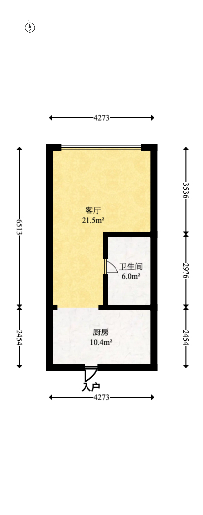 长燃润和天地（长润小区印湘江）  2室1厅1卫   26.80万室内图1