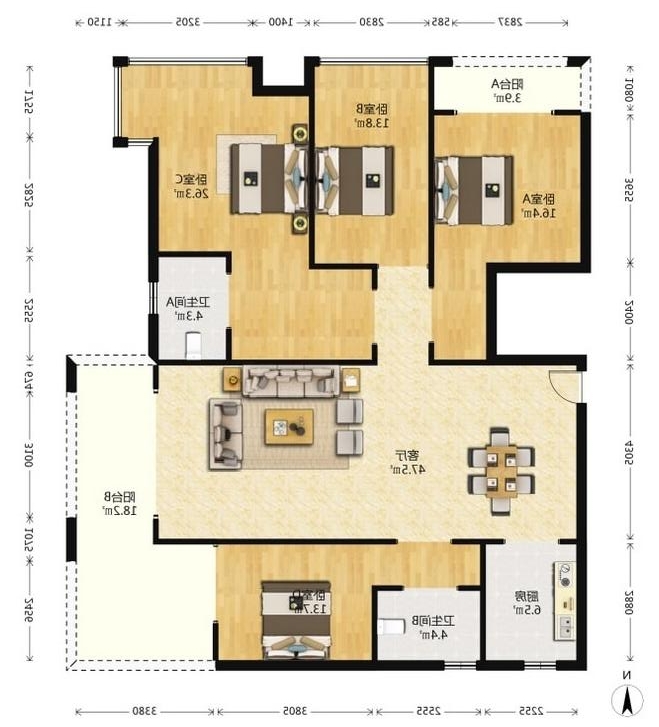 磐龙生态社区  4室2厅2卫   68.00万