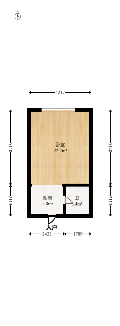 极目楚天  1室1厅1卫   27.00万室内图1