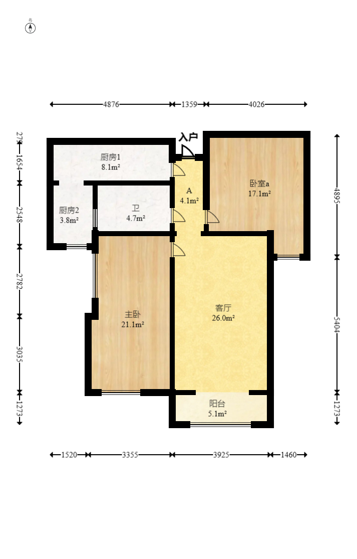 旭辉御府  3室2厅1卫   136.80万室内图1