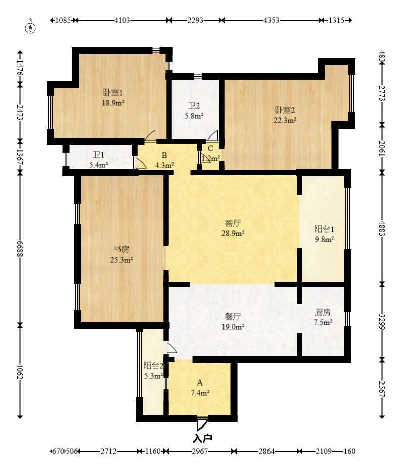 湘域熙岸  4室2厅2卫    238.0万 湘域熙岸  4室2厅2卫    238.0万户型图