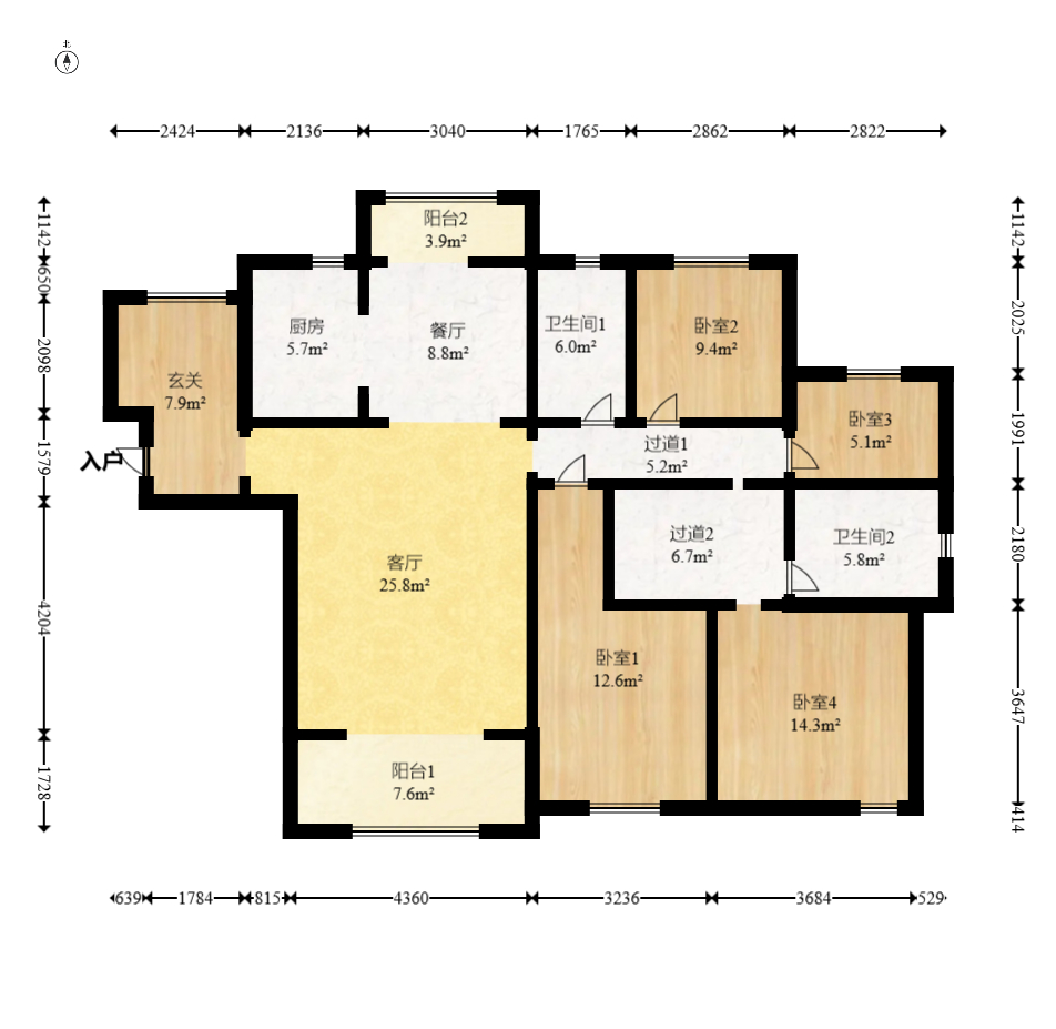 勤诚达境界城  5室2厅2卫    144.8万 勤诚达境界城  5室2厅2卫    144.8万户型图