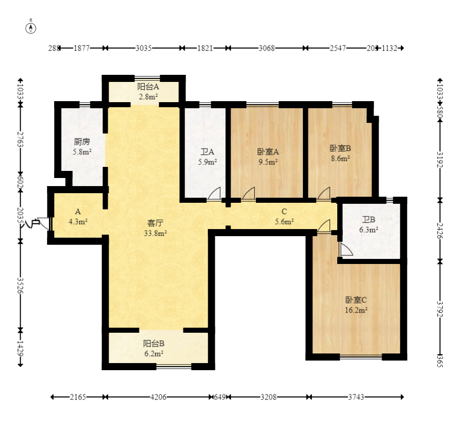中建璟和城  4室2厅2卫   139.00万室内图1