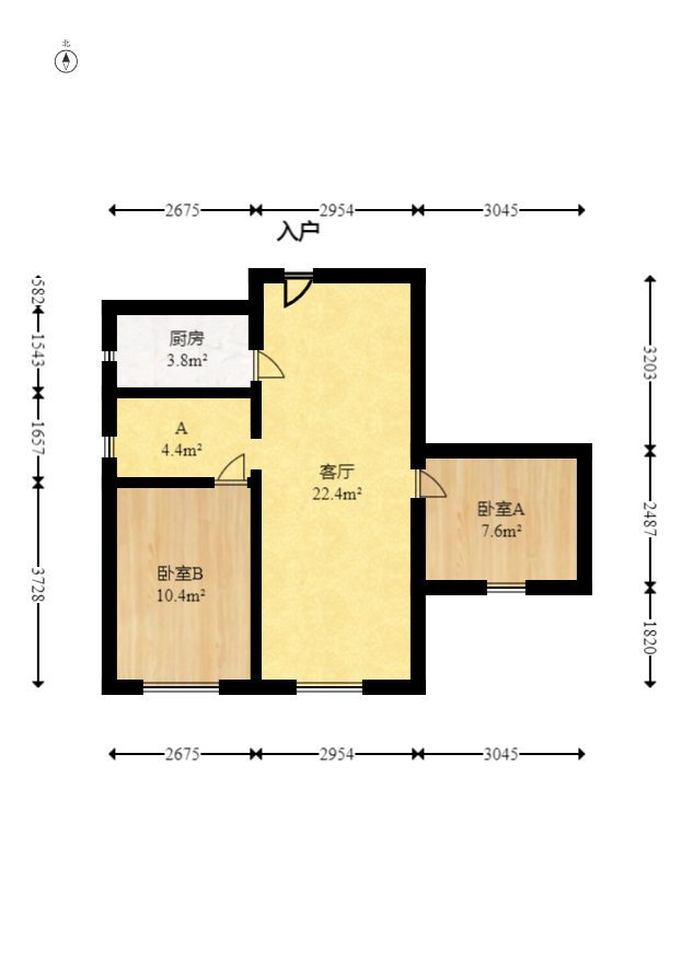 启迪协信中心  2室1厅1卫   93.00万室内图1