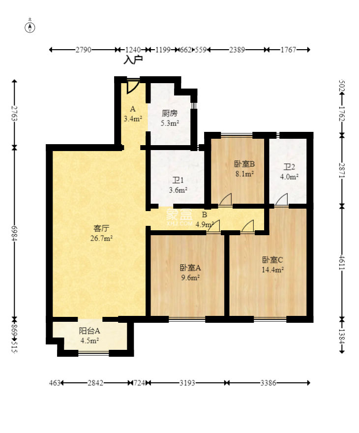 叠彩兰亭  3室2厅1卫    94.6万