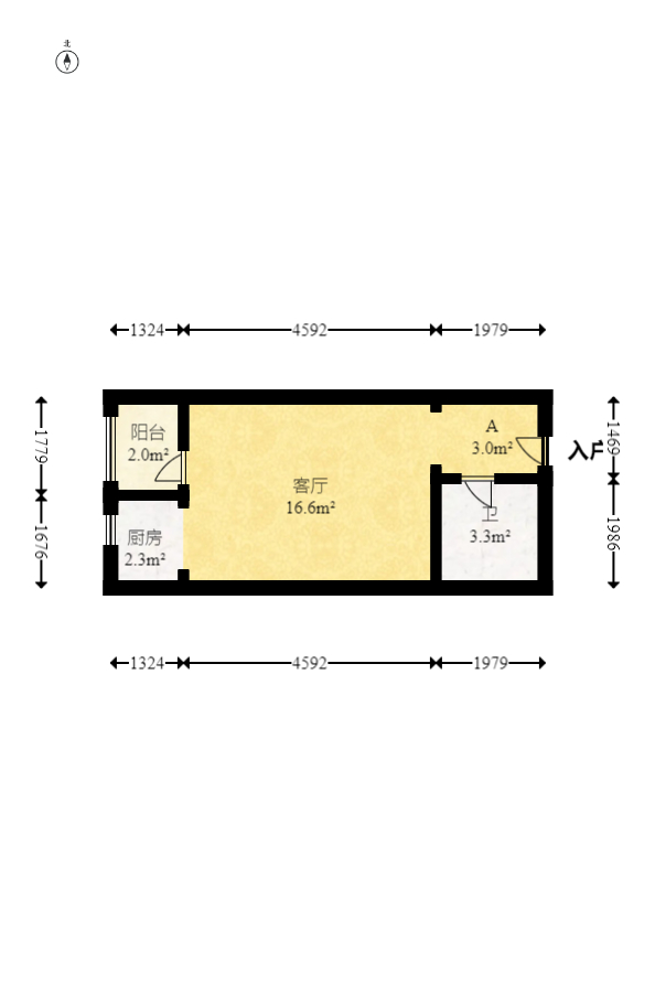 水岸世景  1室1厅1卫    25.8万 水岸世景  1室1厅1卫    25.8万户型图