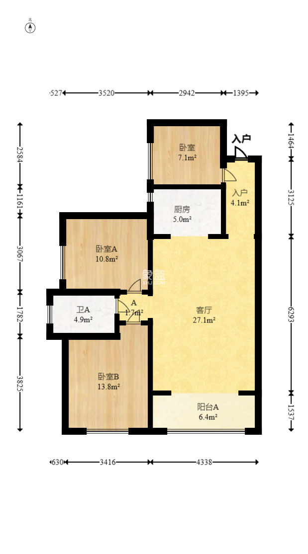 博长山水香颐  3室2厅1卫   68.00万
