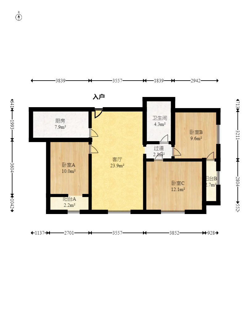 万科金域华府三四期  3室2厅1卫    127.99万 万科金域华府三四期  3室2厅1卫    127.99万户型图