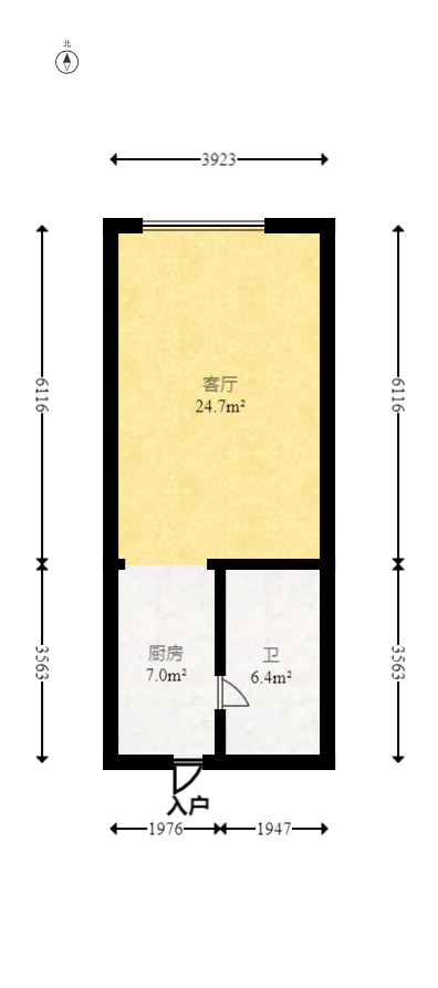 裕天国际商汇中心  1室1厅1卫    45.0万室内图1