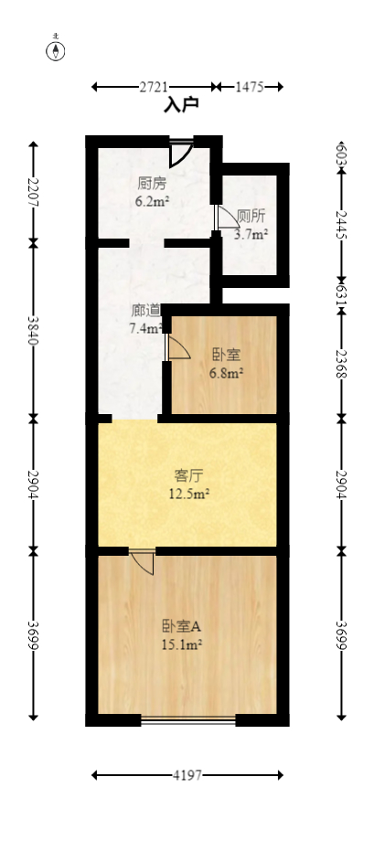 荟聚之光  2室1厅1卫   78.00万室内图1