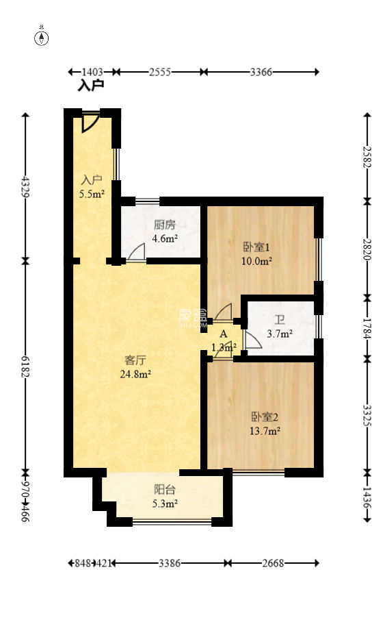 兴威帕克水岸  2室2厅1卫   69.00万