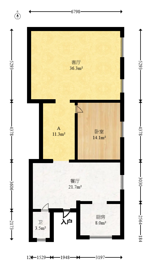 格兰小镇  4室2厅2卫   380.00万室内图1